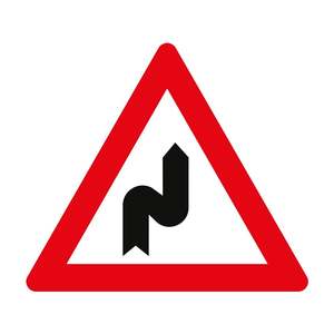 Panneau de signalisation routière réfléchissant en aluminium pour les virages à droite dangereux (T-2a) - Product Image 1