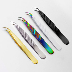 Pinzas de extensión de pestañas de acero inoxidable japonesas personalizadas de alta calidad con hoja curva herramienta de pestañas de Punta puntiaguda - Product Image 1