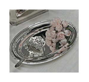 Juego de 2 Bandejas para servir dulces de diferentes tamaños Bandeja para servir postres de acero inoxidable para uso en la Mesa - Product Image 4