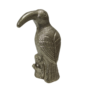 Sculpture décorative toucan en aluminium laiton brut EPL table restaurant salon & maison décoration de table - Product Image 1