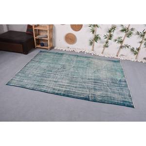 Tapis Moderne Bleu Vert 5.7X8.1 pieds en Laine Vintage Style Turc Tabriz Grand Couloir Rectangle Design pour Entrée pour Adolescents - Product Image 2