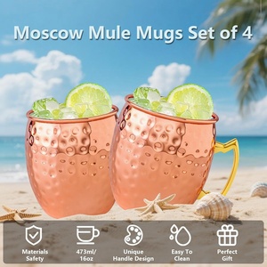 Divris Tasse à Moscow Mule 100% Cuivre Pur avec Poignée, Design Classique Écologique, Sûre pour le Contact Alimentaire, Option Logo Personnalisé, Origine Ontario - Product Image 2
