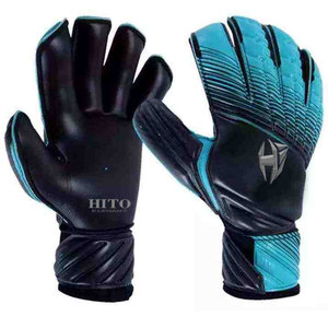 Gants de gardien de but personnalisés, design graphique, paume en cuir à forte adhérence, sangle de poignet sécurisée, doigts complets, football - Product Image 1