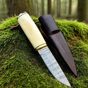 Couteau Puukko Damas fait main, couteau de chasse personnalisé, couteau de survie sur mesure - Product Image 4
