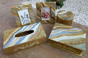 Caja de pañuelos dorada de la mejor calidad para Hotel, oficina, decoración del hogar, caja de pañuelos personalizada - Product Image 4