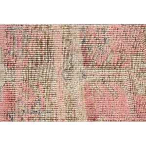 พรมวินเทจ, พรมวิ่งขนาด 2.7x11.3 ฟุต, พรมขนสัตว์สีน้ำตาลชมพู - Product Image 5