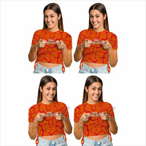 เสื้อครอปท็อปผู้หญิง ผ้าถักเนื้อเรียบ แฟชั่นลำลอง ทรงเข้ารูป - Product Image 5