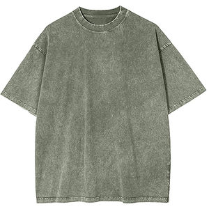 Usine Logo personnalisé imprimé 100% coton unisexe Vintage surdimensionné acide lavage T-Shirt léger blanc hommes grande taille tricoté - Product Image 3