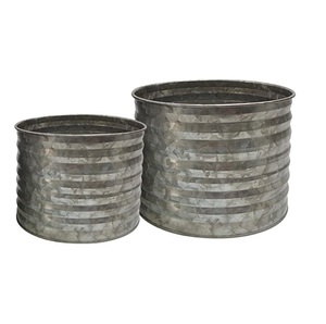 hot sale rustic vintage galvanized metal <b>rectangle</b> oval tub garden planter decorative roof metal antique planter home and garden - Product Image 3