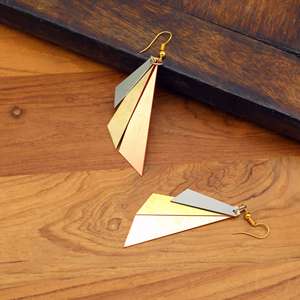 Boucles d'oreilles pendantes unisexes en cuivre faites à la main, design papillon bohème tendance, légères, inspirées de la nature, cadeau, bijoux bohèmes, bazar - Product Image 1