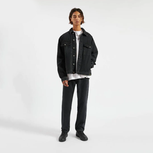 Chaqueta vaquera clásica para hombre con cuello Sherpa de piel a granel, el mejor material al por mayor de alta calidad - Product Image 2