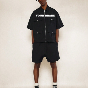 ชุดวอร์มผ้าไนลอนแบบสั้นชุดกันลมชุดวอร์มสองชิ้นน้ำหนักเบาแห้งเร็วชุดวอร์ม - Product Image 4