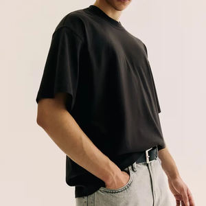 Camisetas de microfibra de algodón 100% de alta calidad para hombre, camisetas personalizadas de gran tamaño con ajuste cuadrado y cuello redondo, superventas, patrón de impresión tejido Suelto - Product Image 3