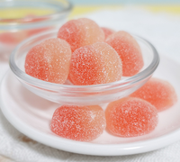 White Peach Flavored QQ Gummies, Loose Heart-shaped Mixed with Sugar
