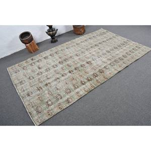 Alfombra turca Vintage verde Beige clásica 4,6X8,1 pies diseño de retazos lana algas marinas para el hogar sala de estar rectángulo pasillo látex - Product Image 2