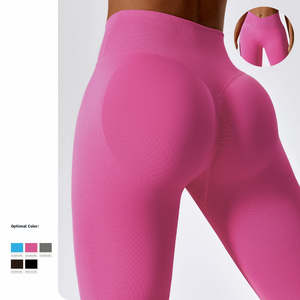 Leggings de sport pour femmes 2026, décontractés, taille haute, effet push-up, sans couture, respirants, solides, pour le yoga, le fitness, l'entraînement, longueur mi-longue - Product Image 2