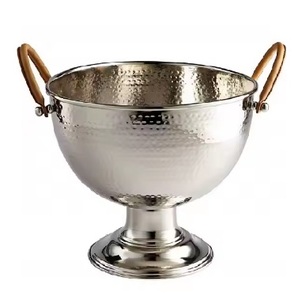 Bol à fruits et noix en métal argenté Bol à fruits en aluminium nickelé Bol à chocolat en métal fait main au design vintage pour restaurant - Product Image 4