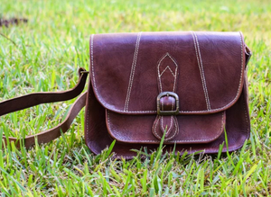 Bolso de mano marroquí de cuero marrón, bolso cruzado de cuero, bolso marrón marroquí, bolso de hombro marroquí de cuero, bolso de cuero - Product Image 3