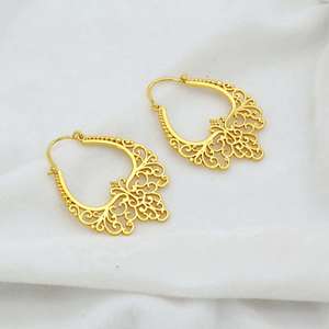 Nuevos Aros de Latón Estilo Gitano, Joyería Tribal al por Mayor, Regalo para Mujer, Chapado en Oro de 18k, Filigrana, Mandala, Aros Étnicos - Product Image 2