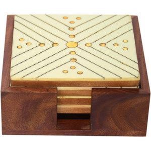 Sous-verres en bois de noyer de superbe qualité avec texture de couleur or pour la maison et la cuisine pour éviter les taches et les rayures au plus bas - Product Image 2