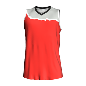 Camiseta de Baloncesto Personalizada con Bloques de Color, sin Mangas, Cuello en V, Absorbe la Humedad, Ropa Deportiva para Adultos, Impresión Sublimada - Product Image 1