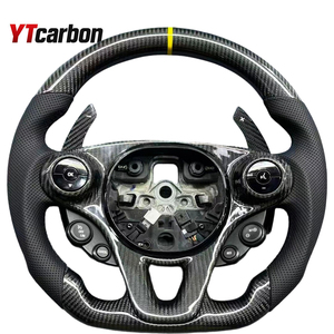 Volante de Cuero Personalizado YTcarbon para <span class=keywords><strong>Smart</strong></span> Fortwo, Forfour, Forspeed, Forstars, <span class=keywords><strong>Smart</strong></span> <span class=keywords><strong>Roadster</strong></span>, Mejora del Interior del Automóvil - Product Image 5