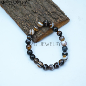 Pulseras de cuentas de Sulemani de 8mm, venta al por mayor, pulseras de cuentas redondas de piedras preciosas de Sulemani, pulseras de cuentas de cristales curativos - Product Image 3