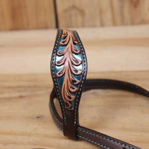 Western Horse Tack Set Cow Leather Hand Carved Design Breastplate With Sunflower Beaded Pattern from Direct Factory - Product Image 6