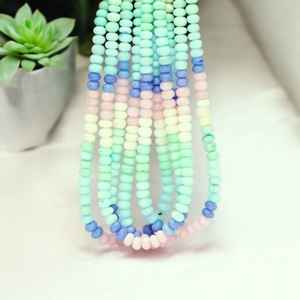 Inde Fabriqué Vibrant Multicolore Opale Rondelle Forme Lâche Pierres Précieuses Bijoux 7mm 10mm Perles De Pierre pour Colliers Bracelets - Product Image 1