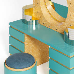 Plaza Wood-Panel <b>Dressing</b> <b>Table</b> with Mirror for Bedroom or Hotel <b>Dressing</b> Room Glass Makeup <b>Table</b> - Product Image 3