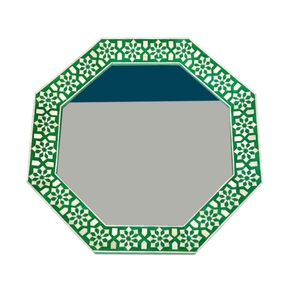 Marco de espejo de pared decorativo con incrustaciones de resina/hueso de estilo moderno hecho a mano para sala de estar y baño - Product Image 1