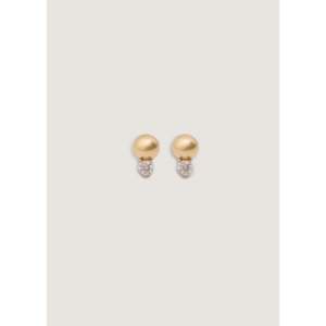 Pendientes de Diamantes Redondos Violeta, Chapado en Oro Rosa de 18K, Diseño Geométrico de Bola con Tornillo, para Boda o Compromiso - Certificado IGI - Product Image 1