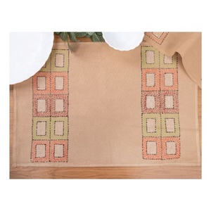 Luxury Handmade <b>Beaded</b> Sea Green Ultra Classy Custom Square Heat Resistant Organic Cotton GOTS Certificate Quick Dry Tablemats - Product Image 2