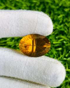 Prêt à expédier 24.60 carats citrine naturelle pierres précieuses en vrac de qualité supérieure avec forme ovale découpée au laser spéciale - Product Image 3