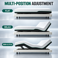 Matelas intelligent de luxe avec fonction de massage par air et chauffage, lit électrique réglable, matelas en mousse à mémoire de forme, système de sommeil