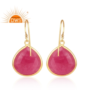 New Arrival Sterling Silver Natural <b>Red</b> Aventurine Quartz Gemstone Dangle <b>Earring</b> Custom Jewelry Manufacturer - Product Image 3