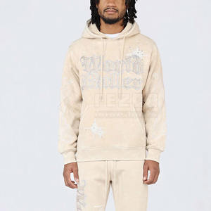 Survêtement de grande taille en strass personnalisé OEM à quantité minimale de commande basse pour hommes fabricant pakistanais survêtements de strass pour hommes - Product Image 3