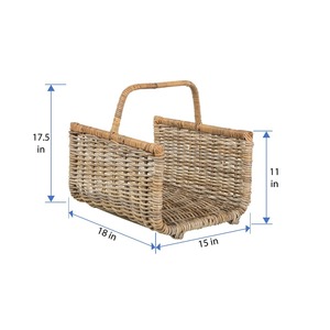 Panier en rotin, ouvert des deux côtés, fait main, panier de rangement, vente en gros, écologique, fabriqué au Vietnam - Product Image 2