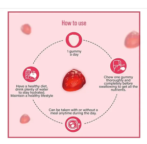 Equilíbrio hormonal Gomas Dong Quai & Cranberry Colágeno Complexo vitamínico Flo & PMS Alívio de cãibra menstrual - Product Image 2