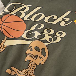 2022 vert Vintage décontracté Baseball veste drôle crâne impression Varsity Bomber coupe-vent grande taille respirant Street Wear pour - Product Image 3