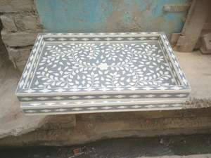 Plateau de service fait à la main en résine élégante Design 3D tendance dernier service de restauration rapide décoratif à la maison pour les mariages pâtes hamburgers thé - Product Image 4