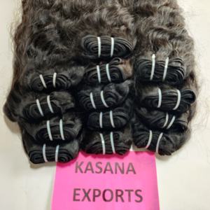 Extensiones de cabello humano tejido alineado con cutícula de templo indio barato para mujeres negras de color natural sin procesar al por mayor - Product Image 5