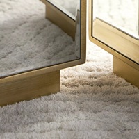 Table basse moderne en métal à plateau miroir de forme carrée pour salon et chambre à coucher, installation facile, vente chaude