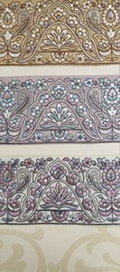 Custom-Made Thread Work Machine Embroidered <b>Organza</b> Laces Floral Designs in Three Colors 2-Inch Width for Wedding Dresses - Product Image 6