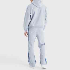 Nueva moda para hombre pulóver con capucha pantalones acampanados algodón polar lavado ácido impreso diseño personalizado estilo callejero Panel trabajo Regular - Product Image 2