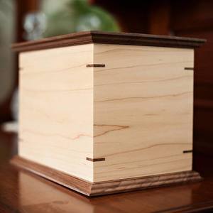 Handmade Wooden Urn for Human Ashes Adult Size <b>Memorial</b> Cremation <b>Box</b> Natural Wood Funeral Keepsake Urn Eco Friendly - Product Image 2