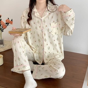 ชุดนอนแขนยาวเนื้อนุ่มสำหรับผู้หญิงใส่อยู่บ้านชุดนอนสำหรับฤดูใบไม้ผลิฤดูหนาว - Product Image 4