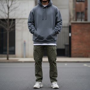 Sudadera con Capucha Gris Pizarra de Estilo Urbano para Hombre, Corte Regular, Impresión Digital de Invierno, Felpa Francesa Ultra Pesada de 360 g/m², con Logotipo Personalizado - Product Image 1