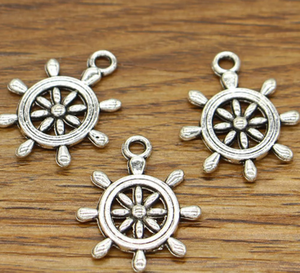 Trendy 20pcs Helm Charms <b>Ships</b> <b>Wheel</b> Charms Antique Silver Tone 22x18mm Cf2550 High Quality Best Nautical <b>Ship</b> - Product Image 2