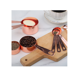 ช้อนตวงทองแดงดีไซเนอร์ที่ดีที่สุดตักส่วนผสมที่เป็นของเหลวและแห้งใช้สำหรับตวงในครัว - Product Image 4